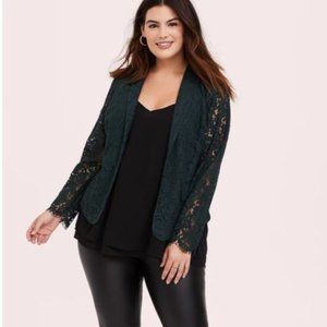NWT Torrid Size 1 Green Lace Blazer